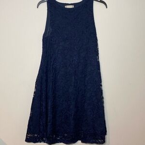 Women’s altar’d state lace tank dress with cut out back detail navy blue small